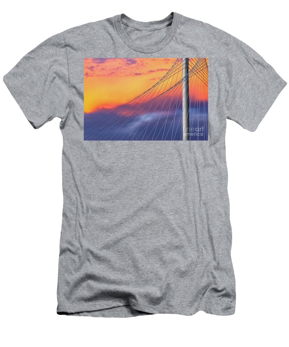 Margaret Hunt Hill T-Shirt featuring the photograph Bridge Detail at Sunrise by Imagery by Charly