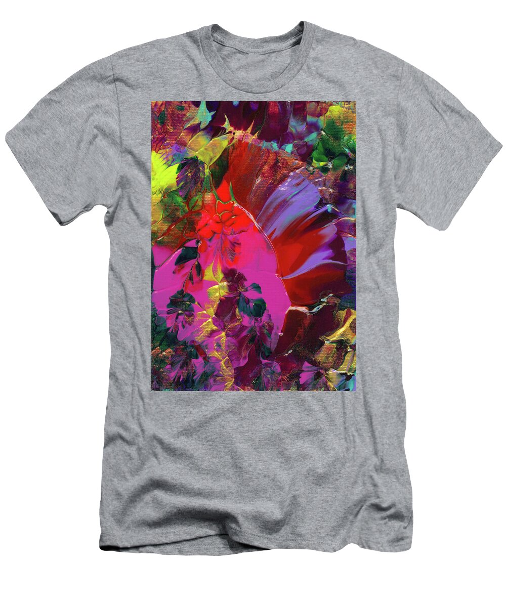 Bright T-Shirt featuring the painting Bright Flaming Sun Flares by Nan Bilden