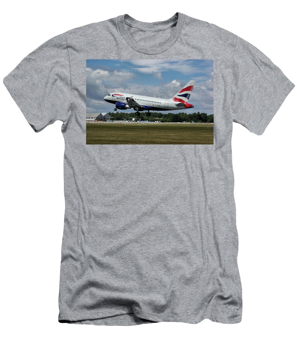 Airbus T-Shirt featuring the photograph British Airways Airbus A318-112 G-EUNB by Tim Beach