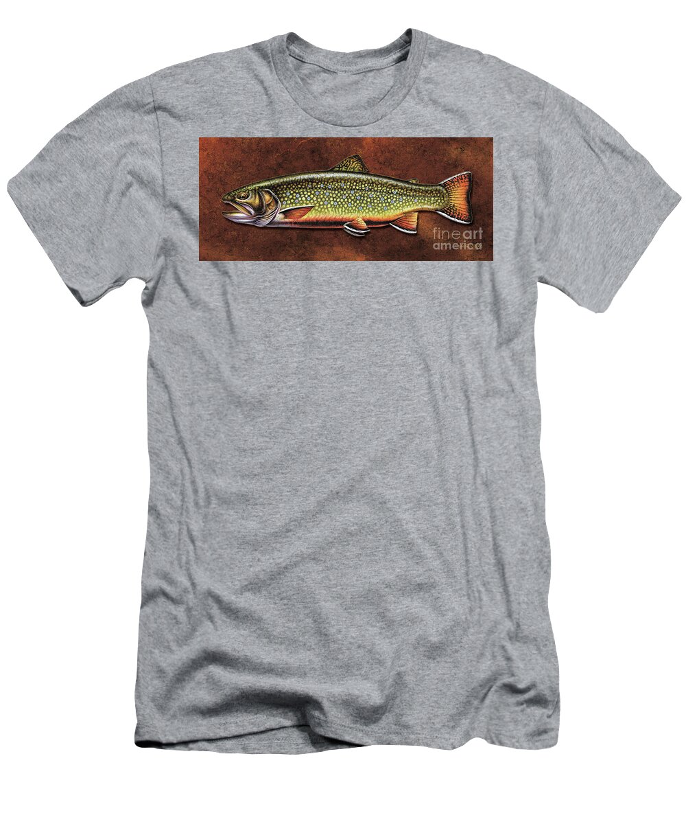 Jon Q Wright T-Shirt featuring the painting Brookie Dream by JQ Licensing
