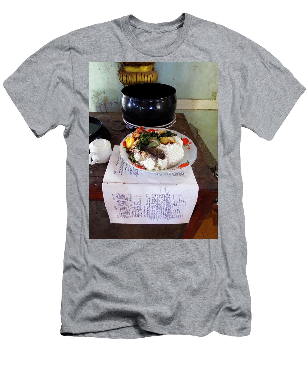 Photograph T-Shirt featuring the photograph Buddhist Food Offering by Kurt Van Wagner