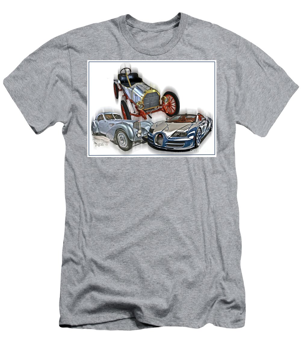 Bugatti T-Shirt featuring the photograph Bugatti Evolution by Tom Griffithe