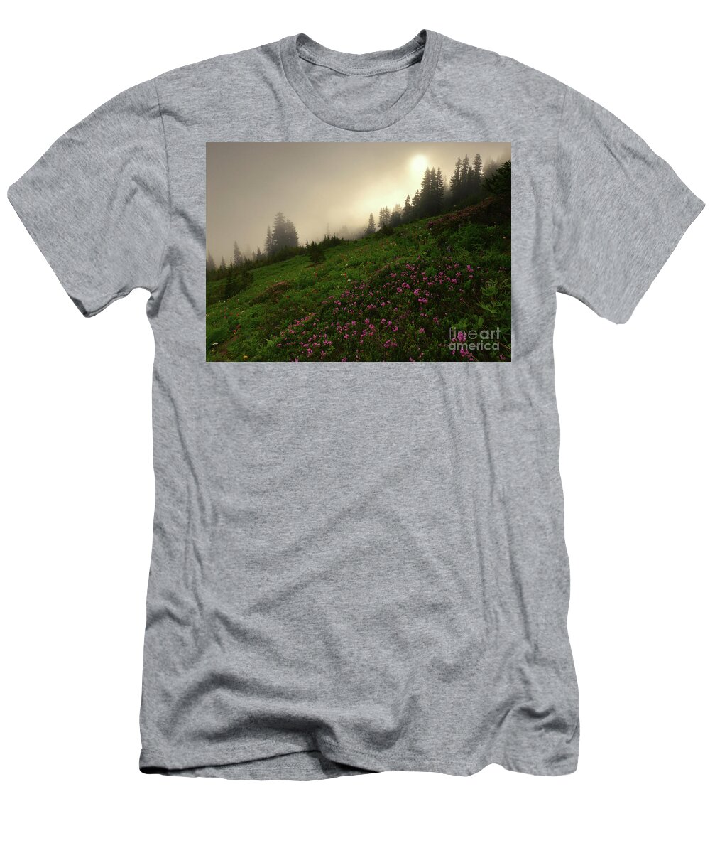 Mountain Heather T-Shirt featuring the photograph Burning Through by Michael Dawson