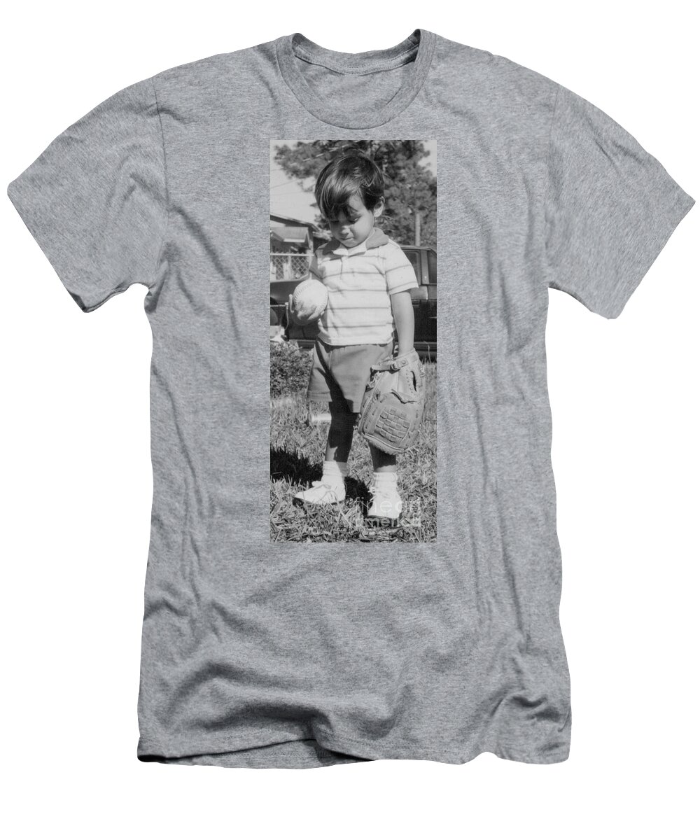 Baseball T-Shirt featuring the photograph But I wanna play catch some more. by WaLdEmAr BoRrErO