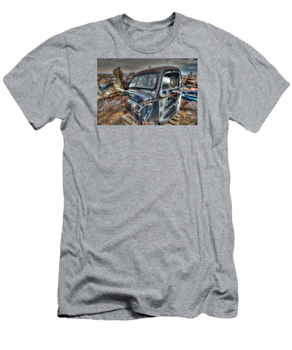Salvage Yard T-Shirt featuring the photograph Cab by Craig Incardone