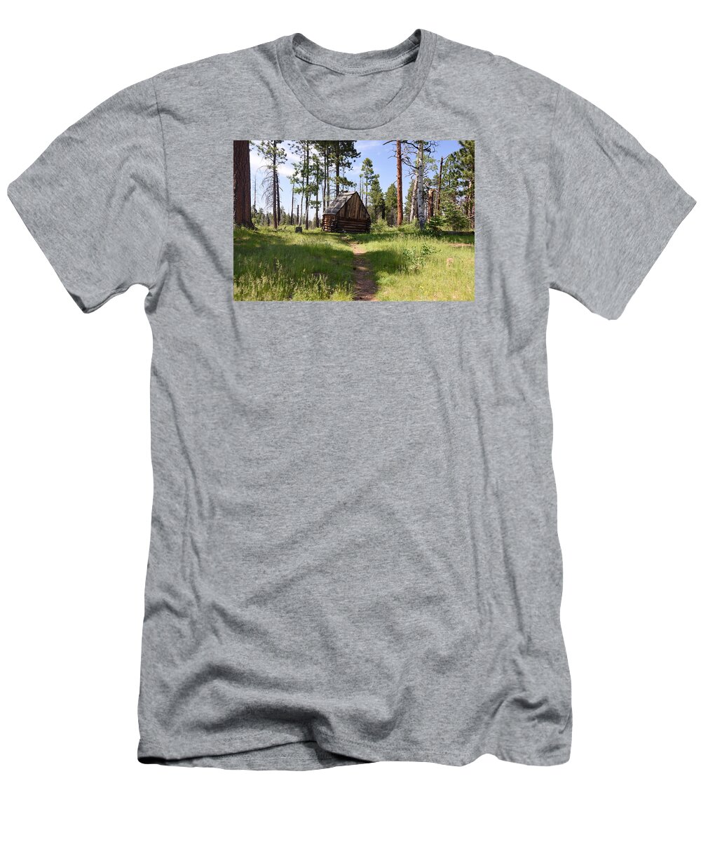 Photograph T-Shirt featuring the photograph Cabin in the Woods by Richard Gehlbach