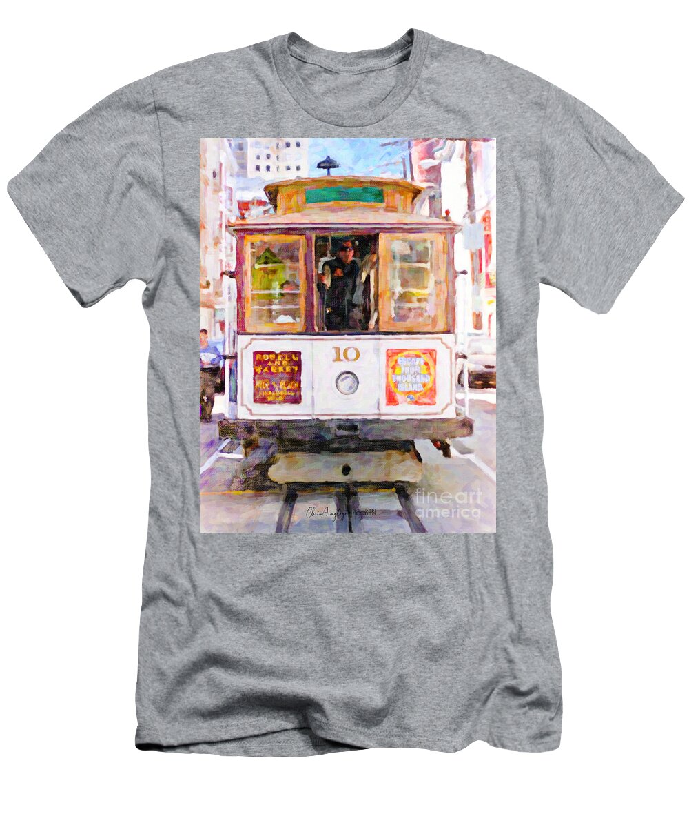San Francisco T-Shirt featuring the painting Cable Car No. 10 by Chris Armytage