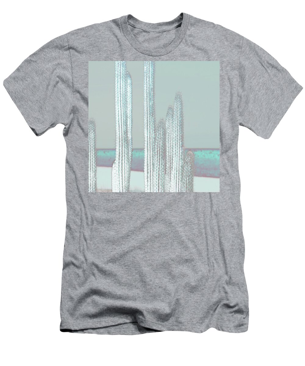 Digital Art T-Shirt featuring the digital art Cactus-blues by Suzanne Carter
