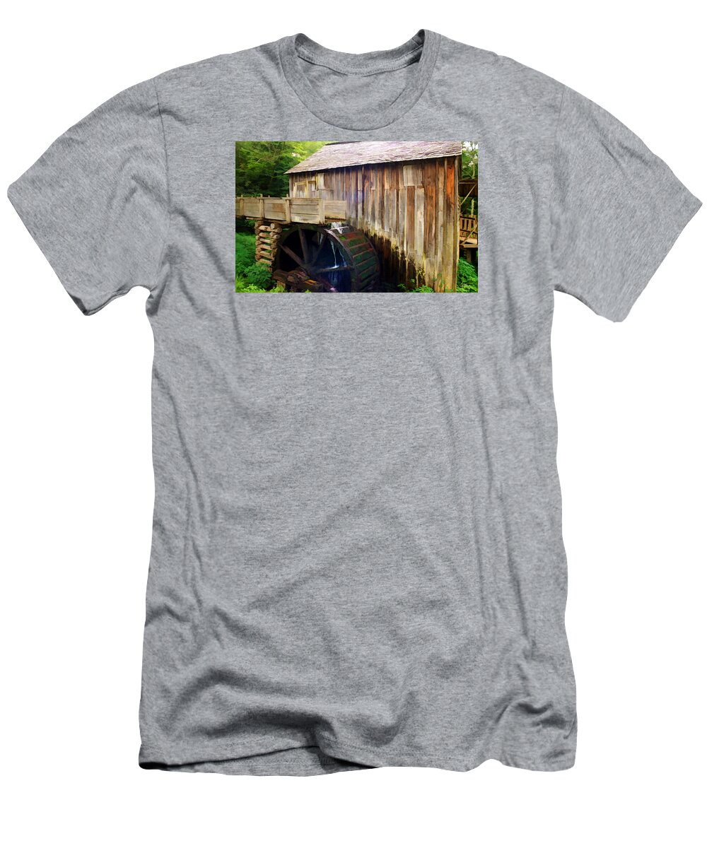Landscape T-Shirt featuring the photograph Cade Cove Mill by Sam Davis Johnson