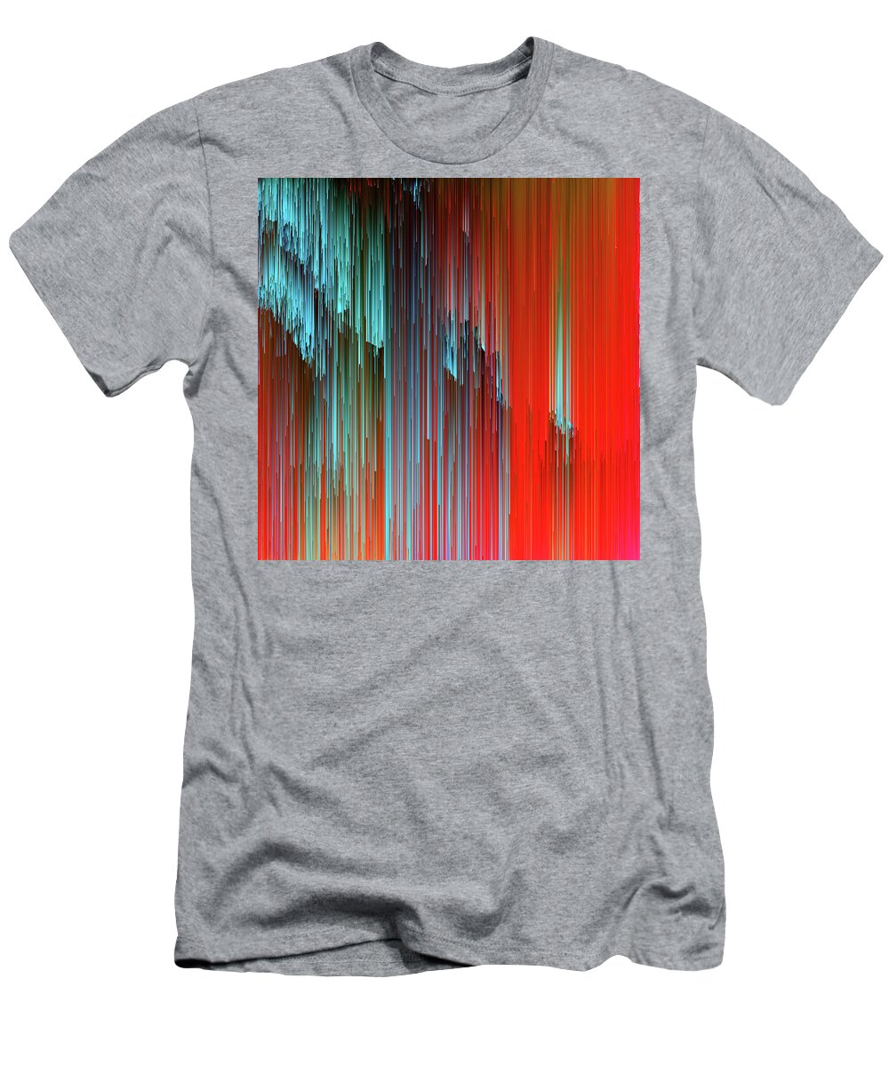 Glitch T-Shirt featuring the digital art California Dreamin' - Abstract Pixel Art by Jennifer Walsh