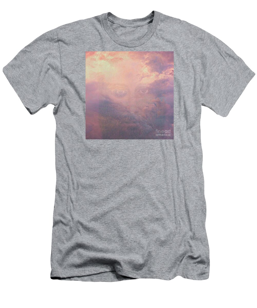 Jesus Jesus In The Clouds T-Shirt featuring the digital art Can you see him? by Mindy Bench