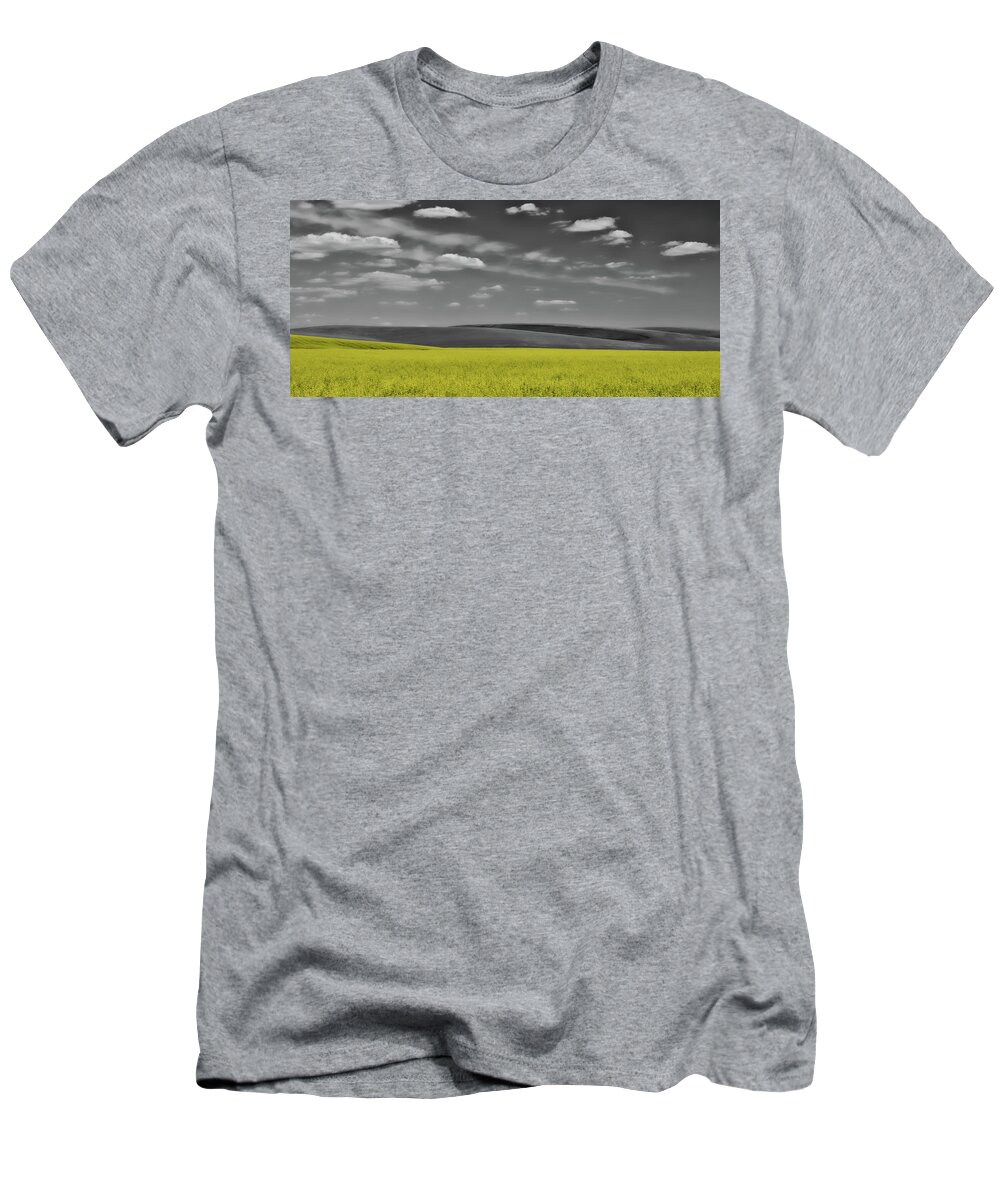 Agricultural T-Shirt featuring the photograph Canola Field by Don Schwartz