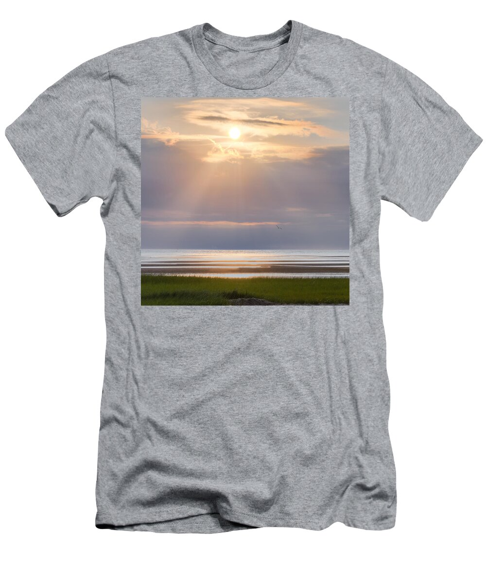 Square T-Shirt featuring the photograph Cape Cod First Encounter Beach Square by Bill Wakeley