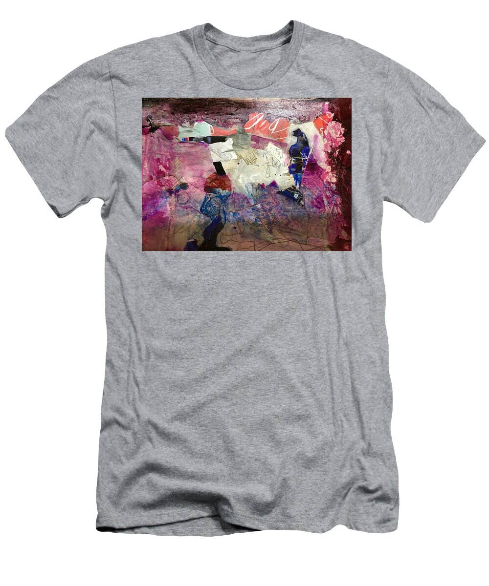 Abstract T-Shirt featuring the painting Captain and Company by Carole Johnson