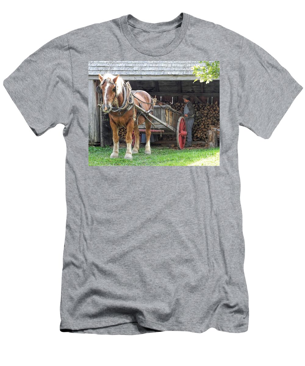 Belgian T-Shirt featuring the photograph Carting for Winter by Carol Randall