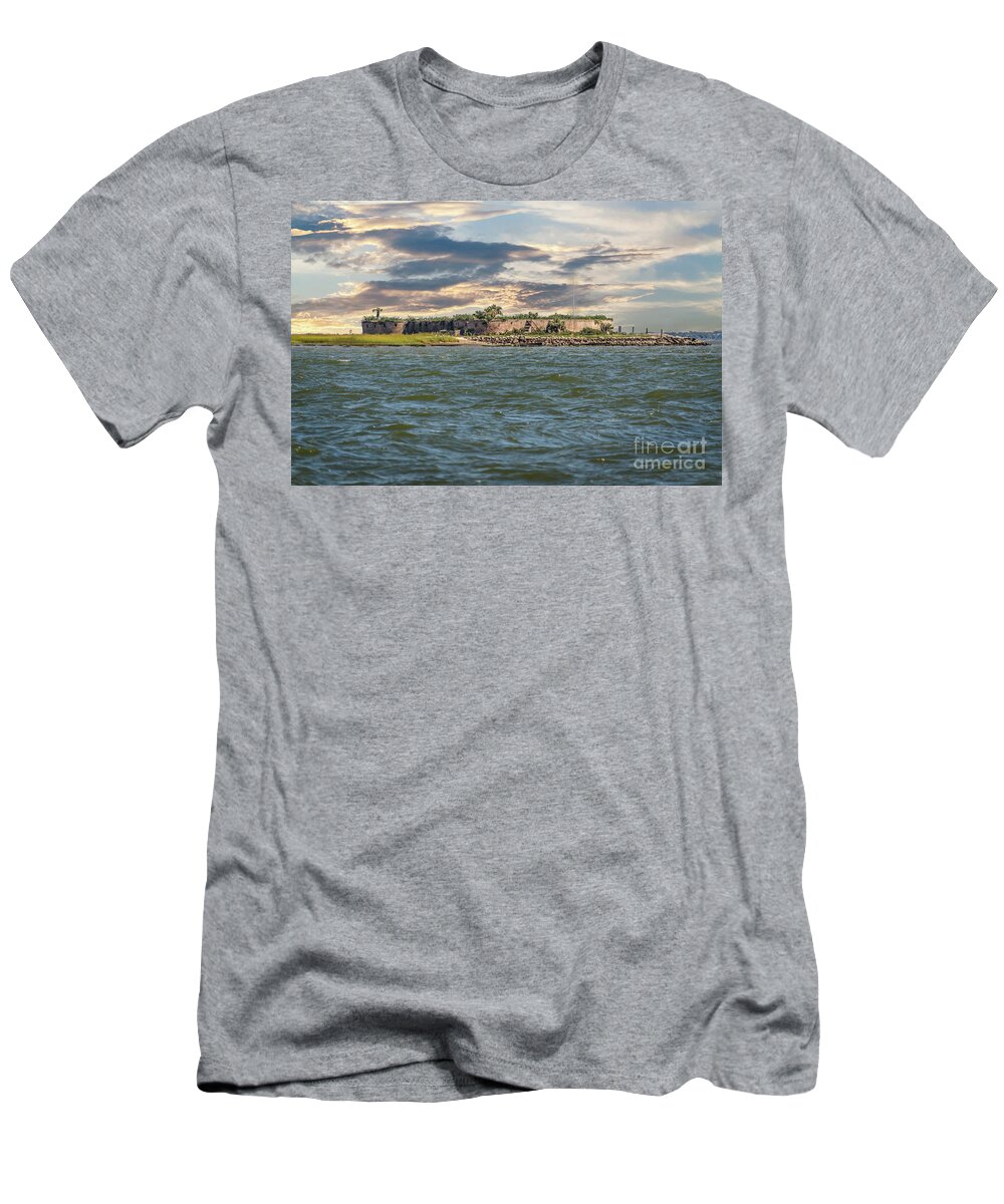 Castle Pinckney T-Shirt featuring the photograph Castle Pinckney Fortification by Dale Powell