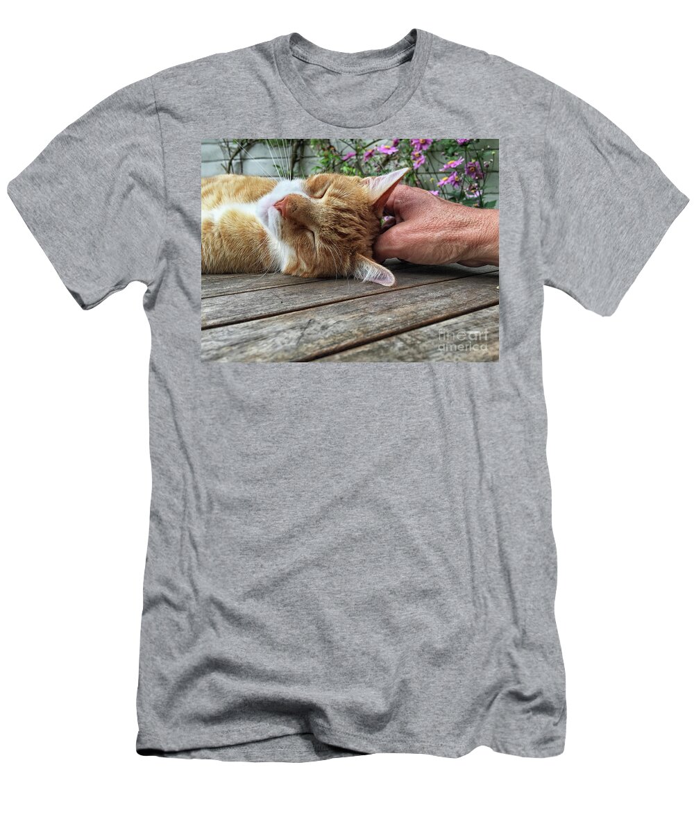 Head T-Shirt featuring the photograph Happy cat by Patricia Hofmeester