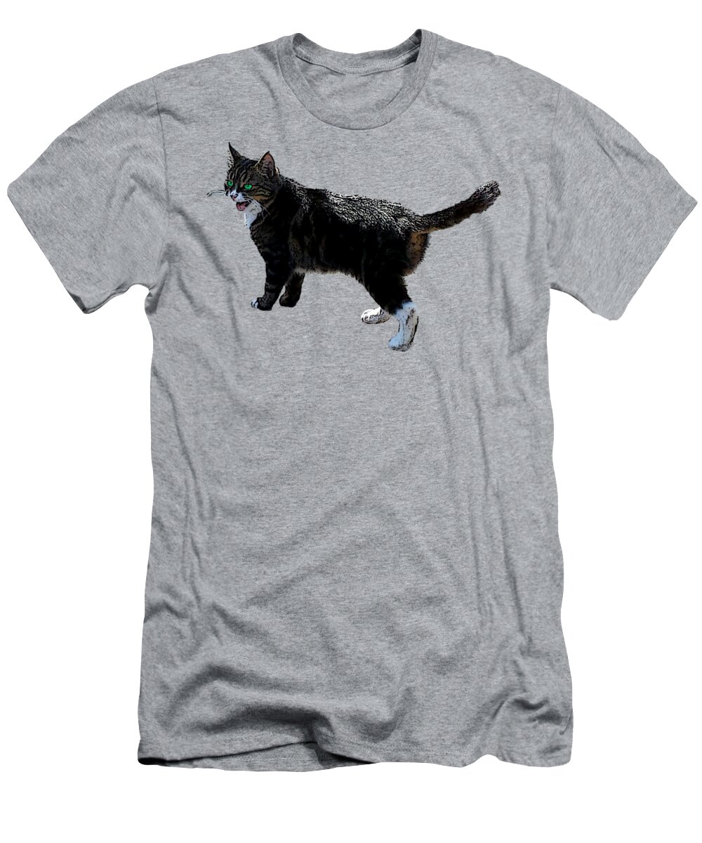 Digital Art T-Shirt featuring the digital art Cat says by Francesca Mackenney