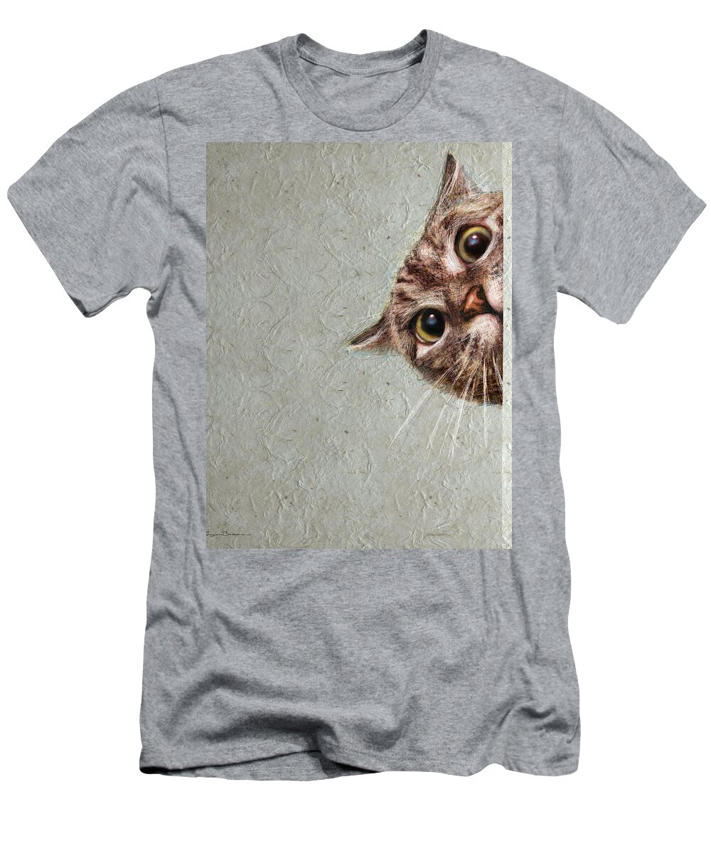 Angie Braun T-Shirt featuring the painting CAT spy by Angie Braun