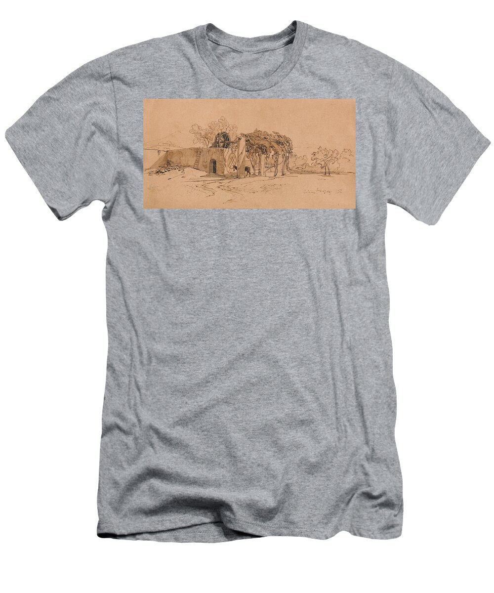 English Art T-Shirt featuring the drawing Catania by Edward Lear