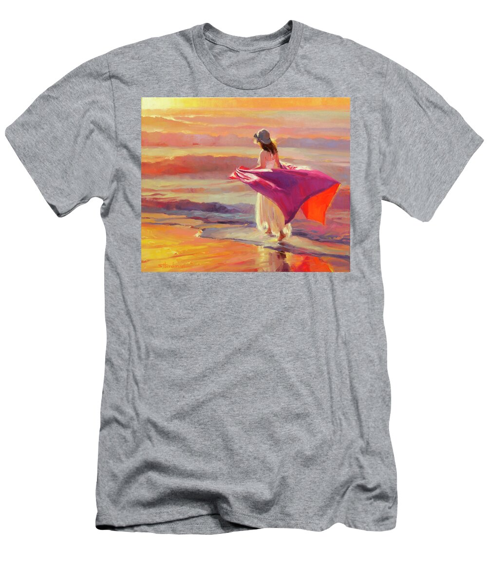 Coast T-Shirt featuring the painting Catching the Breeze by Steve Henderson
