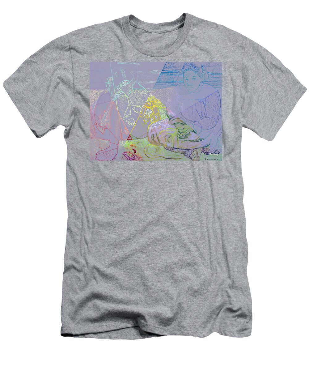 Paul Gauguin T-Shirt featuring the digital art Chalkboard by David Bridburg