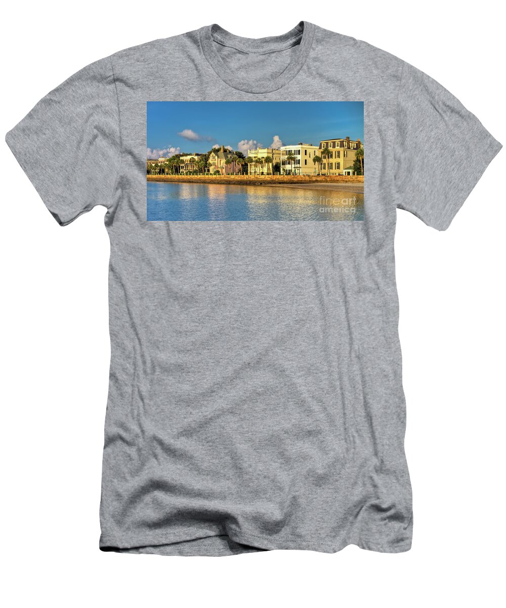 Charleston Battery Row Of Homes T-Shirt featuring the photograph Charleston Battery Row of Homes by Dustin K Ryan