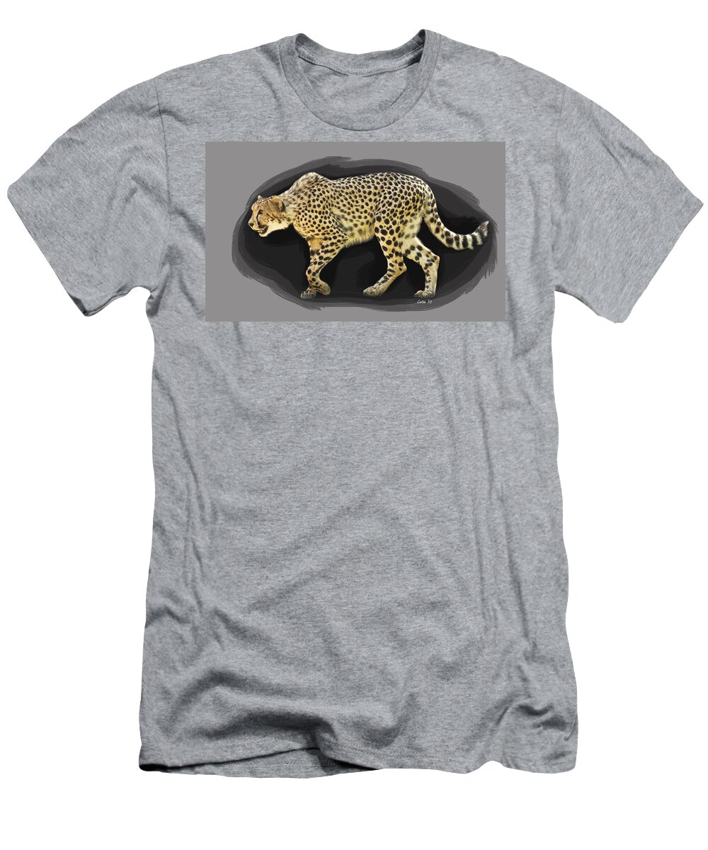 Cheetah T-Shirt featuring the digital art Cheetah 10 by Larry Linton