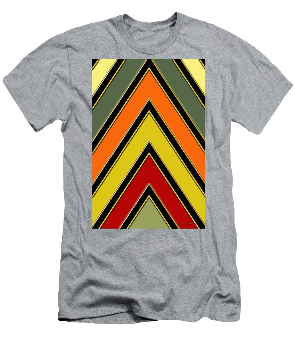 Chevrons With Color - Vertical T-Shirt featuring the digital art Chevrons With Color - Vertical by Chuck Staley
