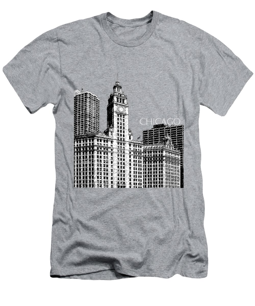 Architecture T-Shirt featuring the digital art Chicago Wrigley Building - Salmon by DB Artist
