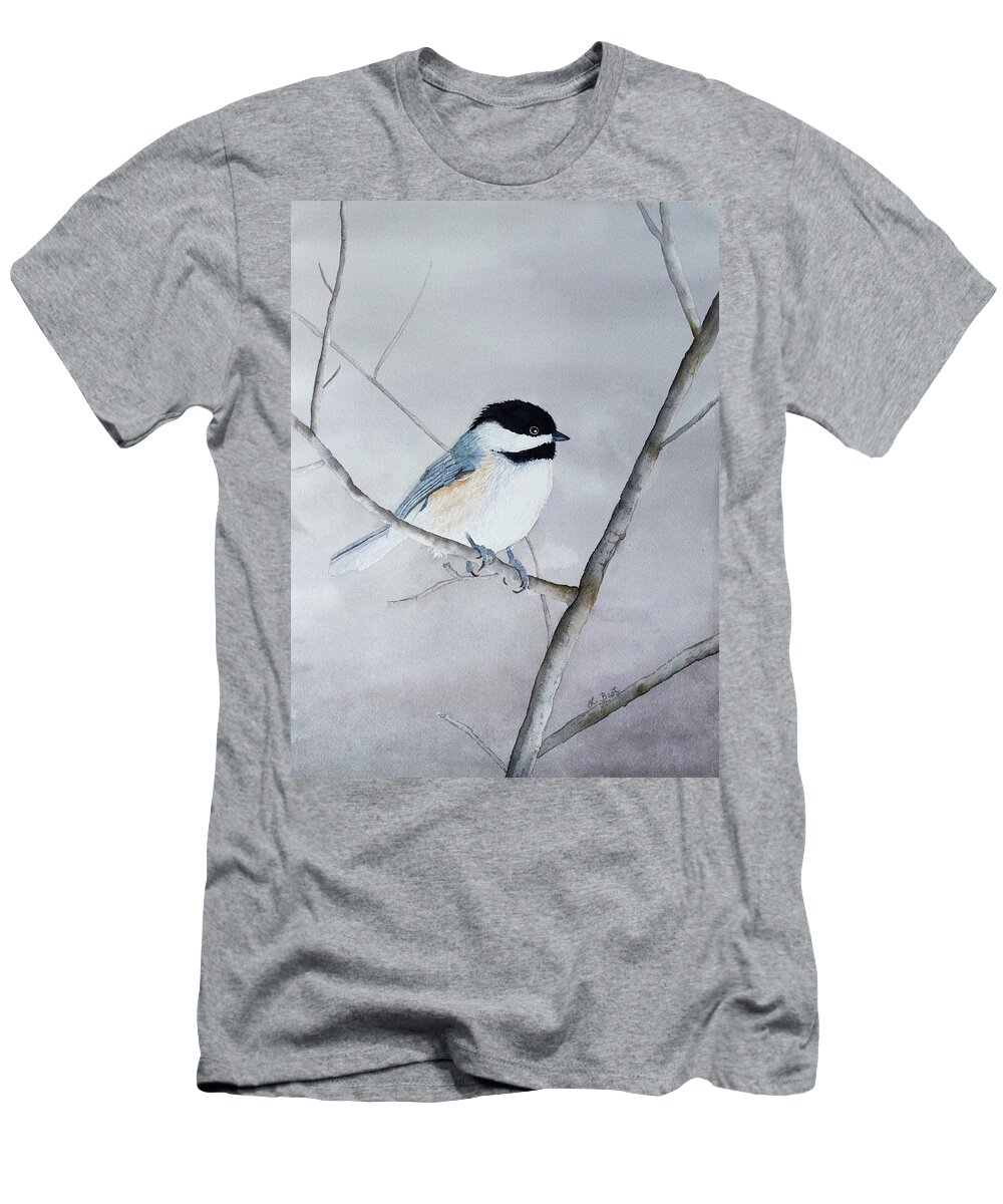 Chickadee T-Shirt featuring the painting Chickadee II by Laurel Best
