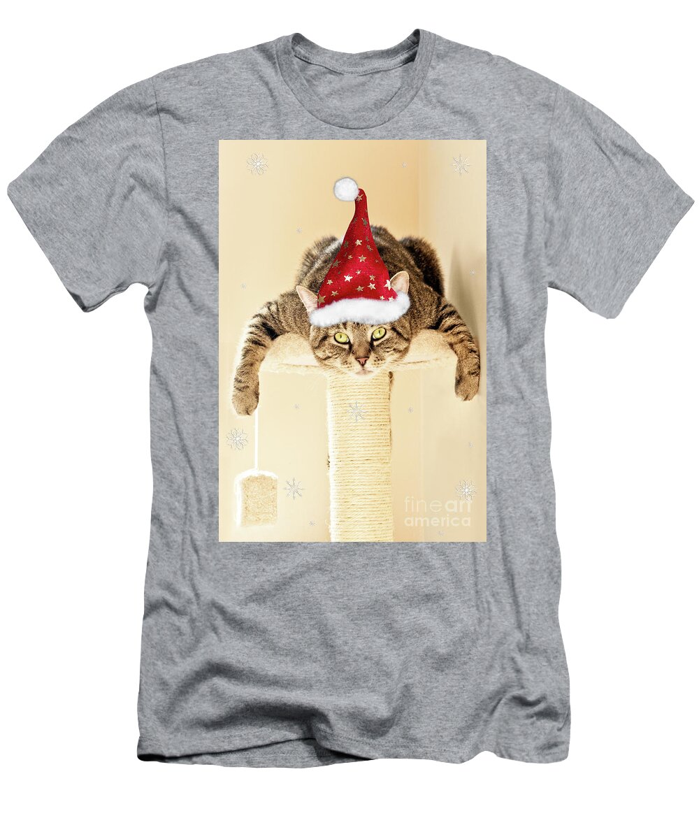 Gizmo T-Shirt featuring the photograph Christmas Splat Cat by Terri Waters