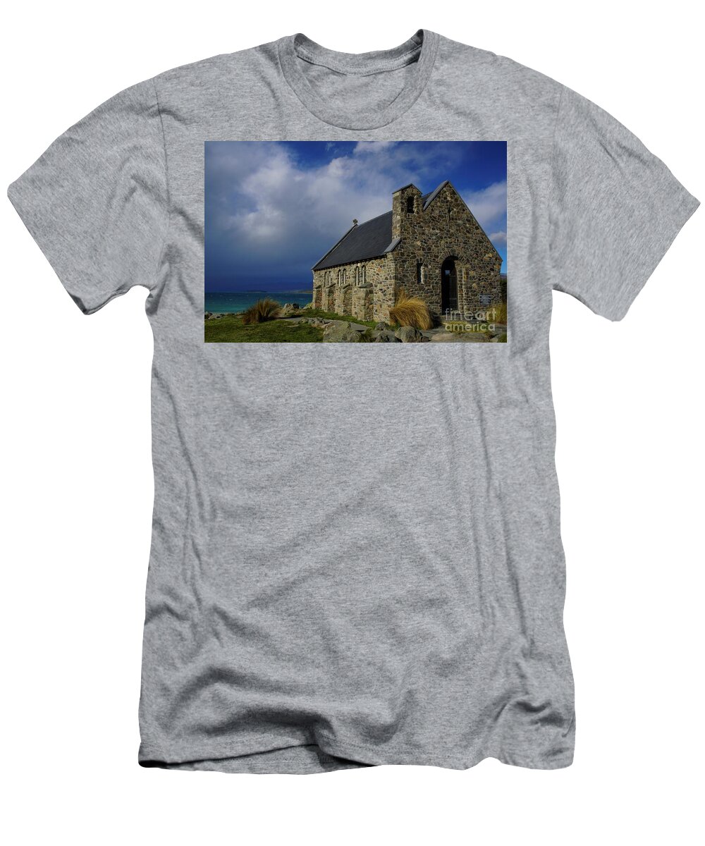 Tekapo T-Shirt featuring the photograph Church of the Good Shepherd by Brian Kamprath