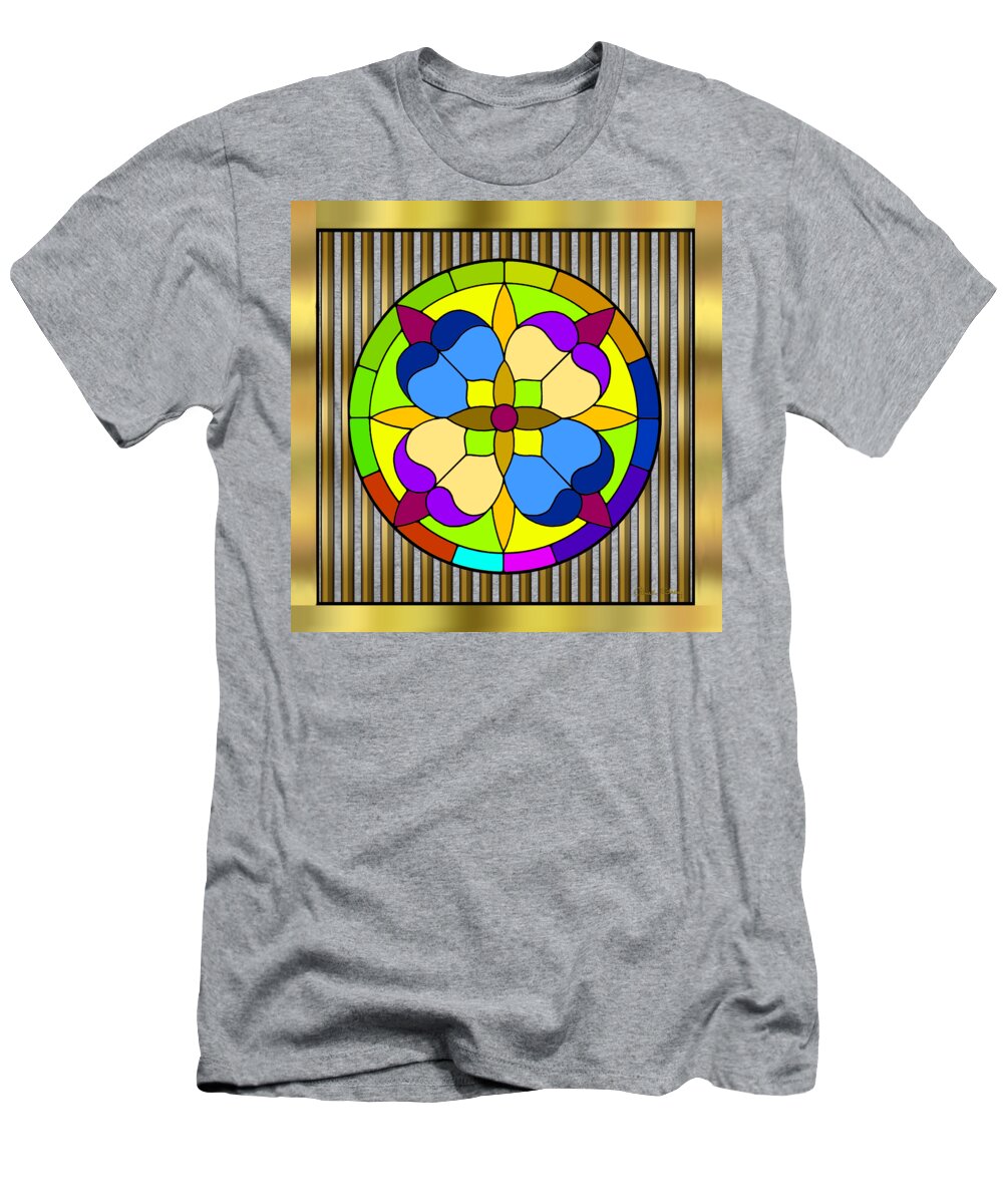 Circle On Bars 3 T-Shirt featuring the digital art Circle on Bars 3 by Chuck Staley