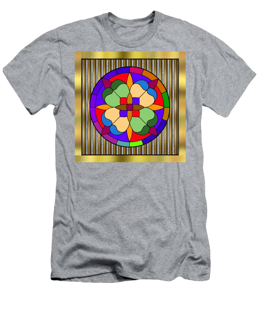 Circle On Bars 4 T-Shirt featuring the digital art Circle on Bars 4 by Chuck Staley