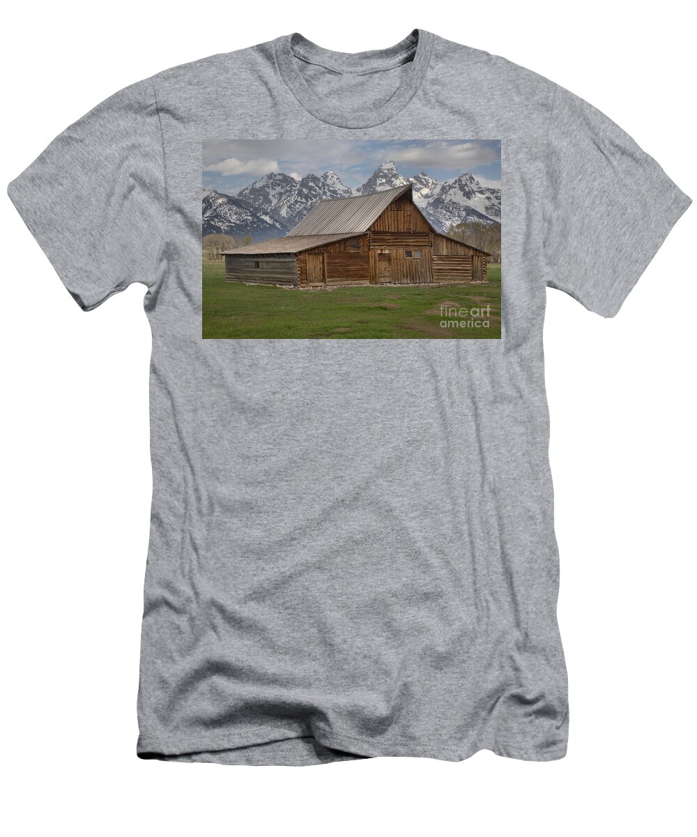 Moulton Barn T-Shirt featuring the photograph Cloudy Day At The Moulton Barn by Adam Jewell