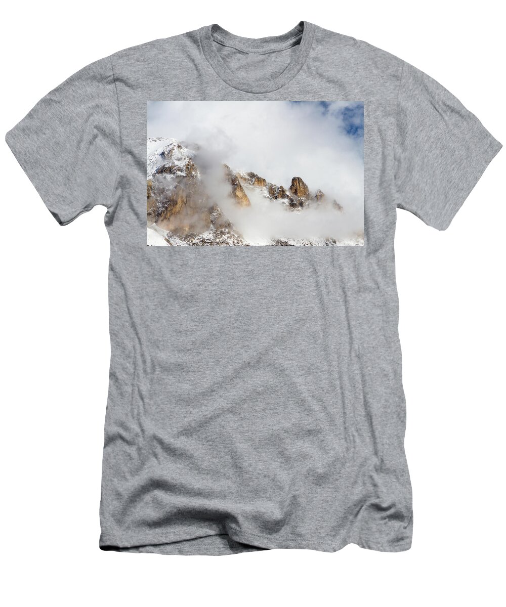 Mountain Landscape T-Shirt featuring the photograph Cloudy landscape by Paul MAURICE