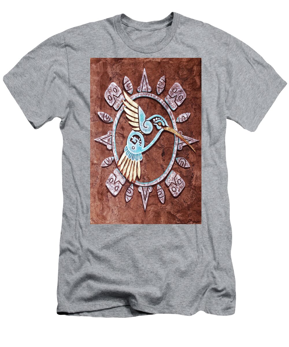 Colibri T-Shirt featuring the painting M A Y A N  . C O L I B R I by J U A N - O A X A C A