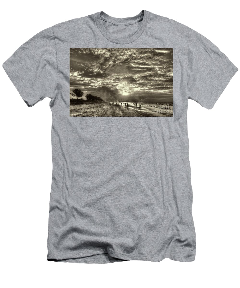 Sanibel Island T-Shirt featuring the photograph Collecting Seashells On Sanibel Island by Jeff Breiman