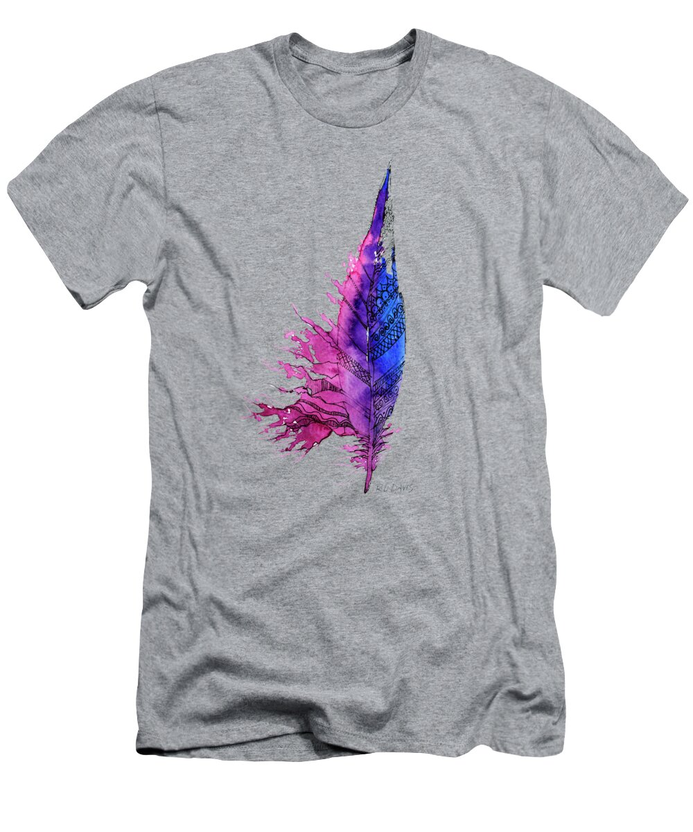 Color T-Shirt featuring the painting Colorful Feather by Rebecca Davis