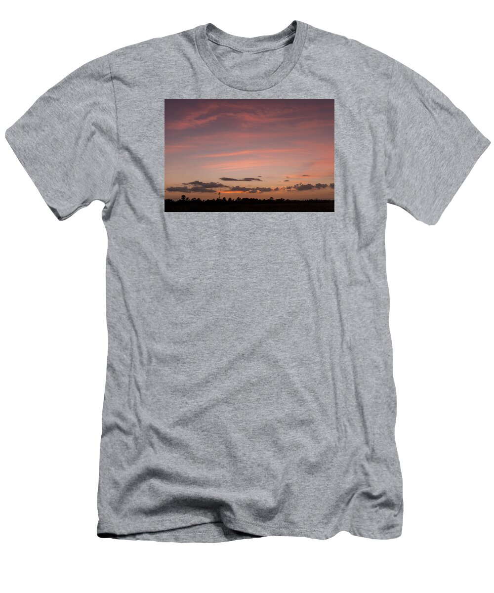 Colorful T-Shirt featuring the photograph Colorful sunset over the wetlands by David Watkins