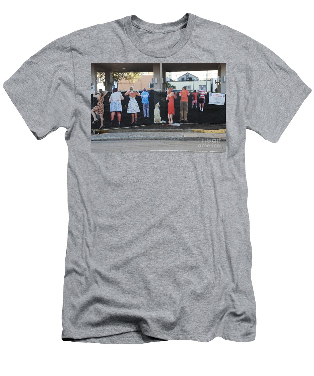Watching Work T-Shirt featuring the photograph Construction site by Jim Goodman