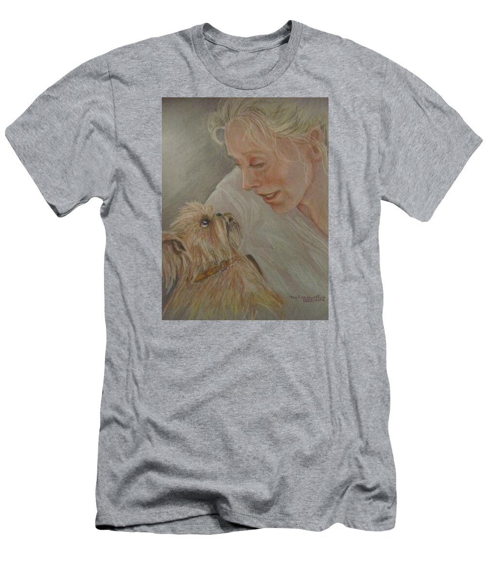 Dog T-Shirt featuring the painting Conversation by Barbara O'Toole
