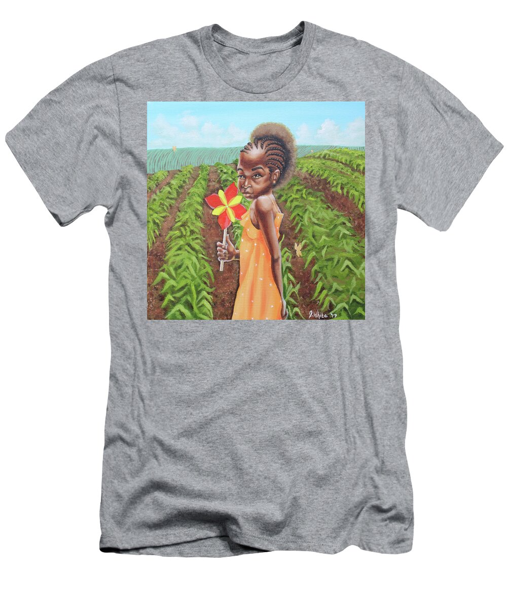 Cornrows T-Shirt featuring the painting Cornrows by Jerome White