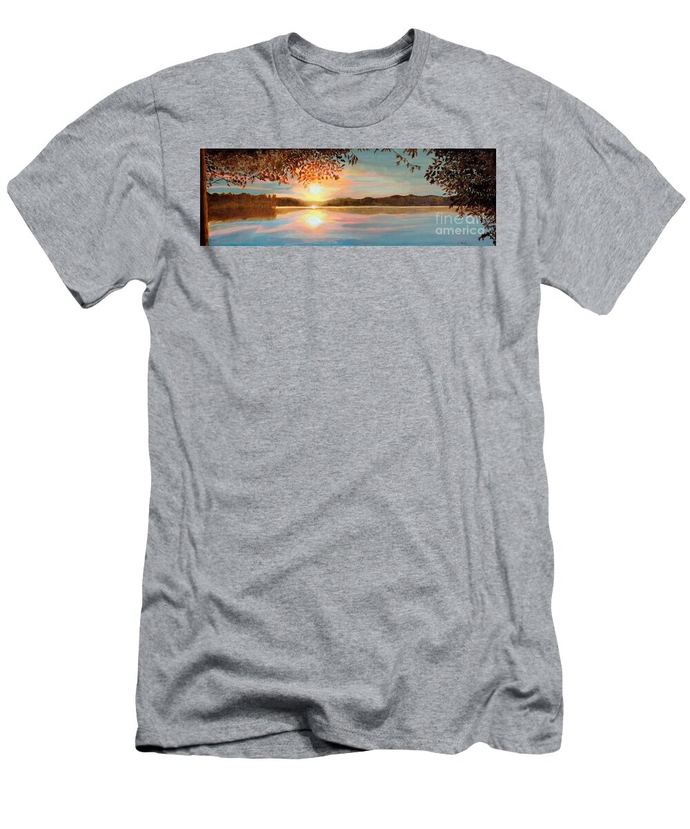 Cottage T-Shirt featuring the painting Cottage View by Laurel Best