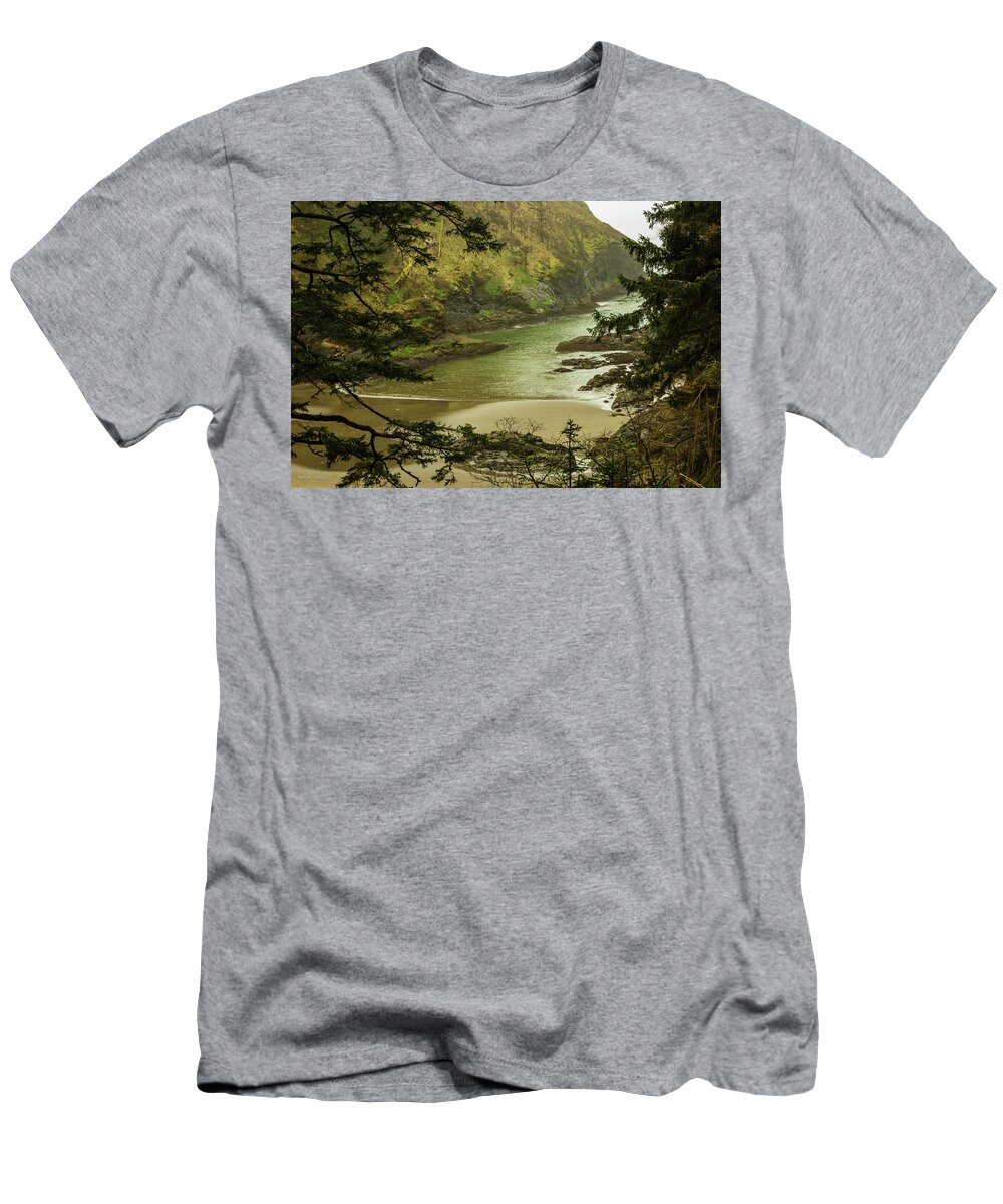 Cove T-Shirt featuring the photograph Cove At Cape Disappointment Park by Aashish Vaidya