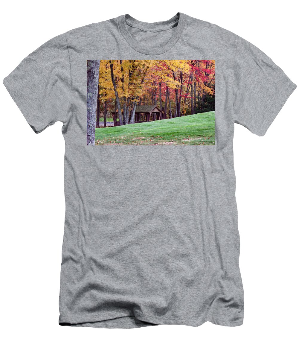 #jefffolger T-Shirt featuring the photograph Covered walking bridge by Jeff Folger
