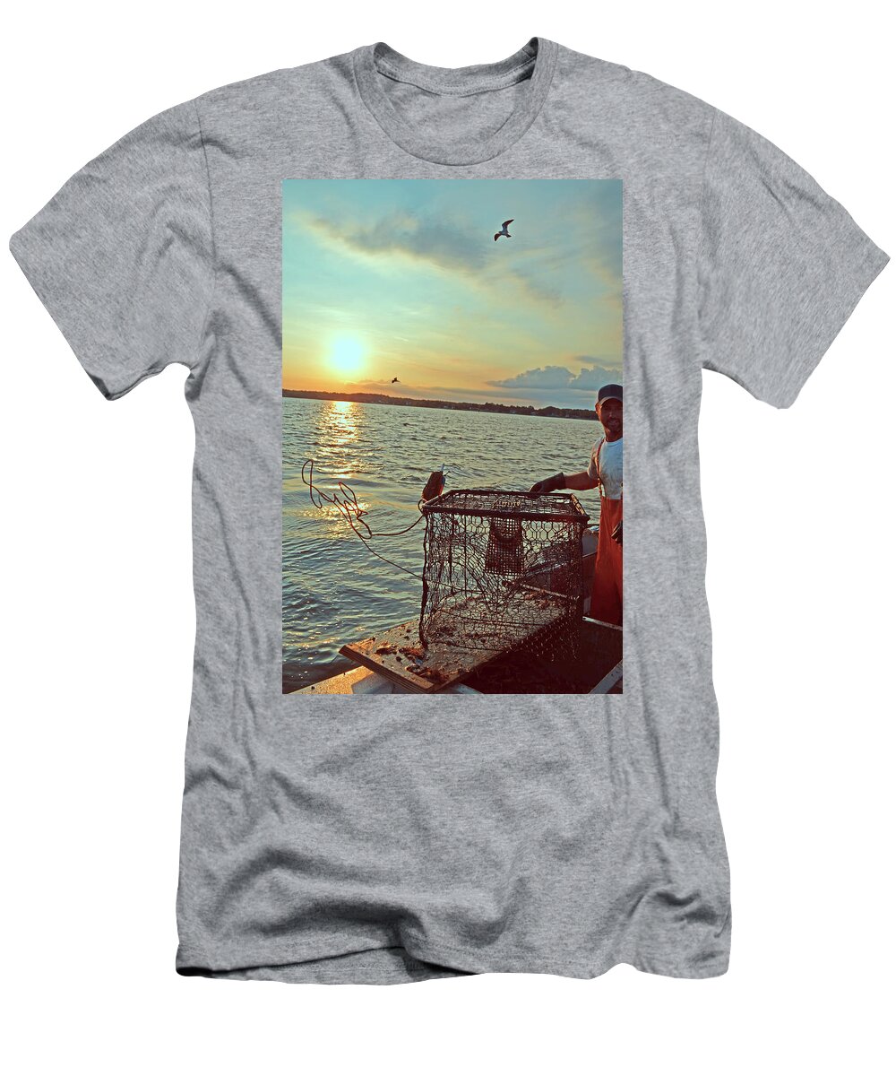Crabbing T-Shirt featuring the photograph Crabber's Adventure by La Dolce Vita