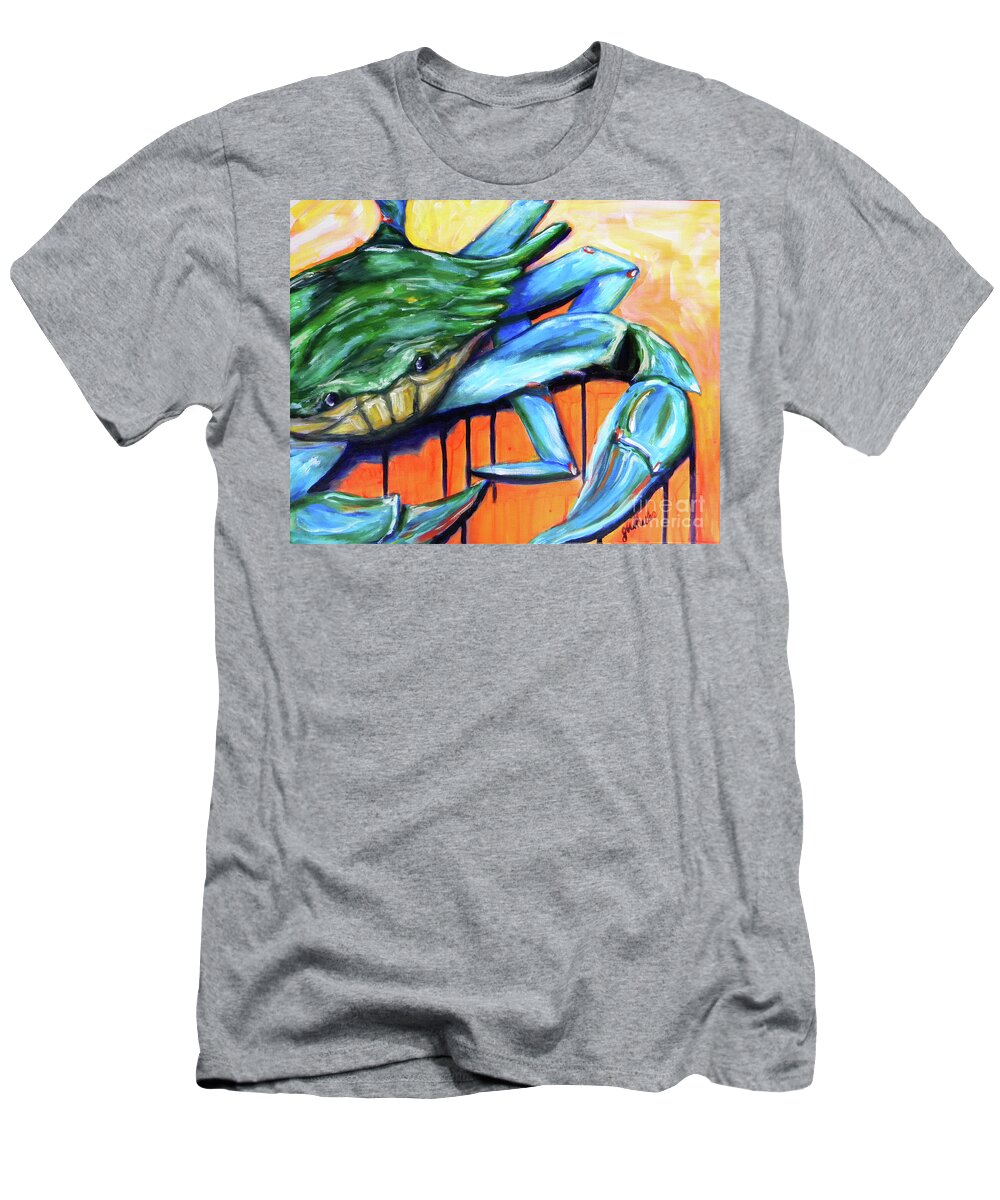 Crab T-Shirt featuring the painting Crabby by JoAnn Wheeler