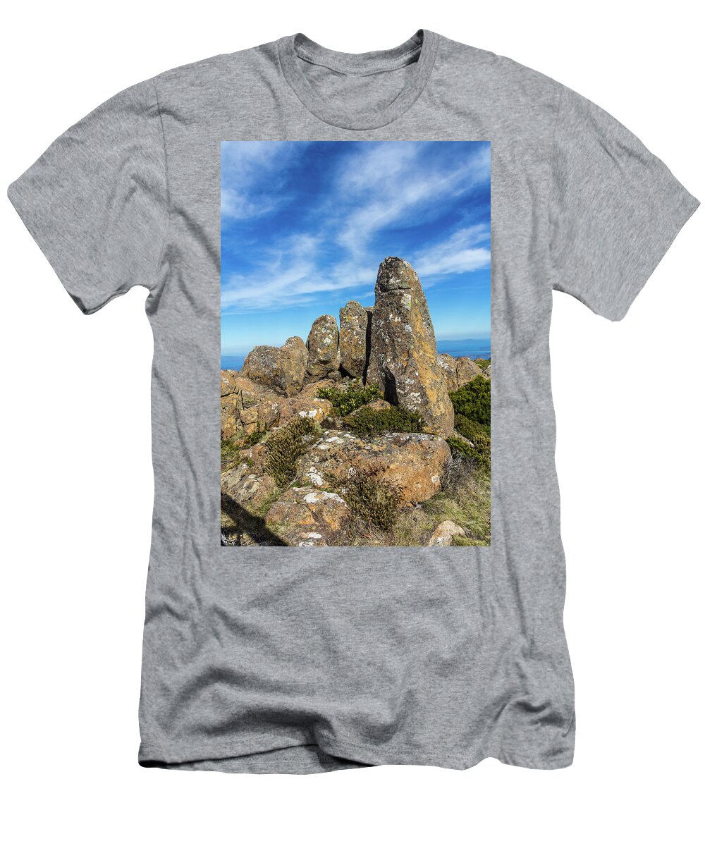 Australia T-Shirt featuring the photograph Craggy Rocky Alpine Vista With Blue Sky by Andrew Balcombe